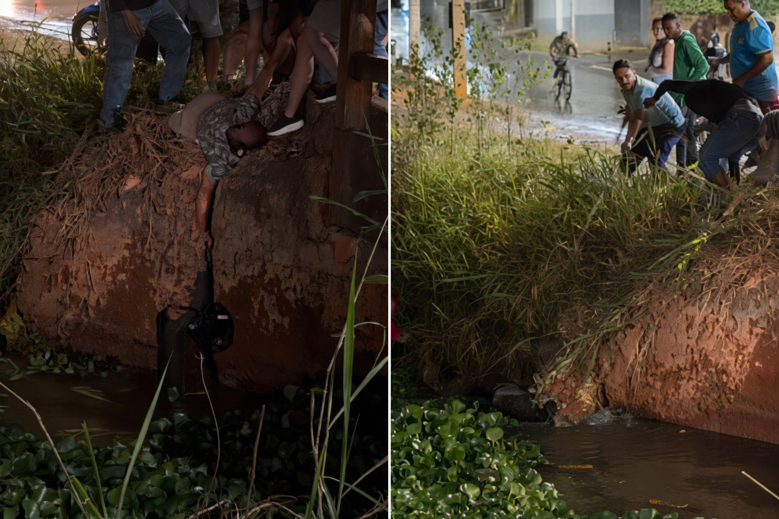Montagem colorida de vídeo onde mostra o momento da queda de jovem sem cordas em Limeira, interior de São Paulo.